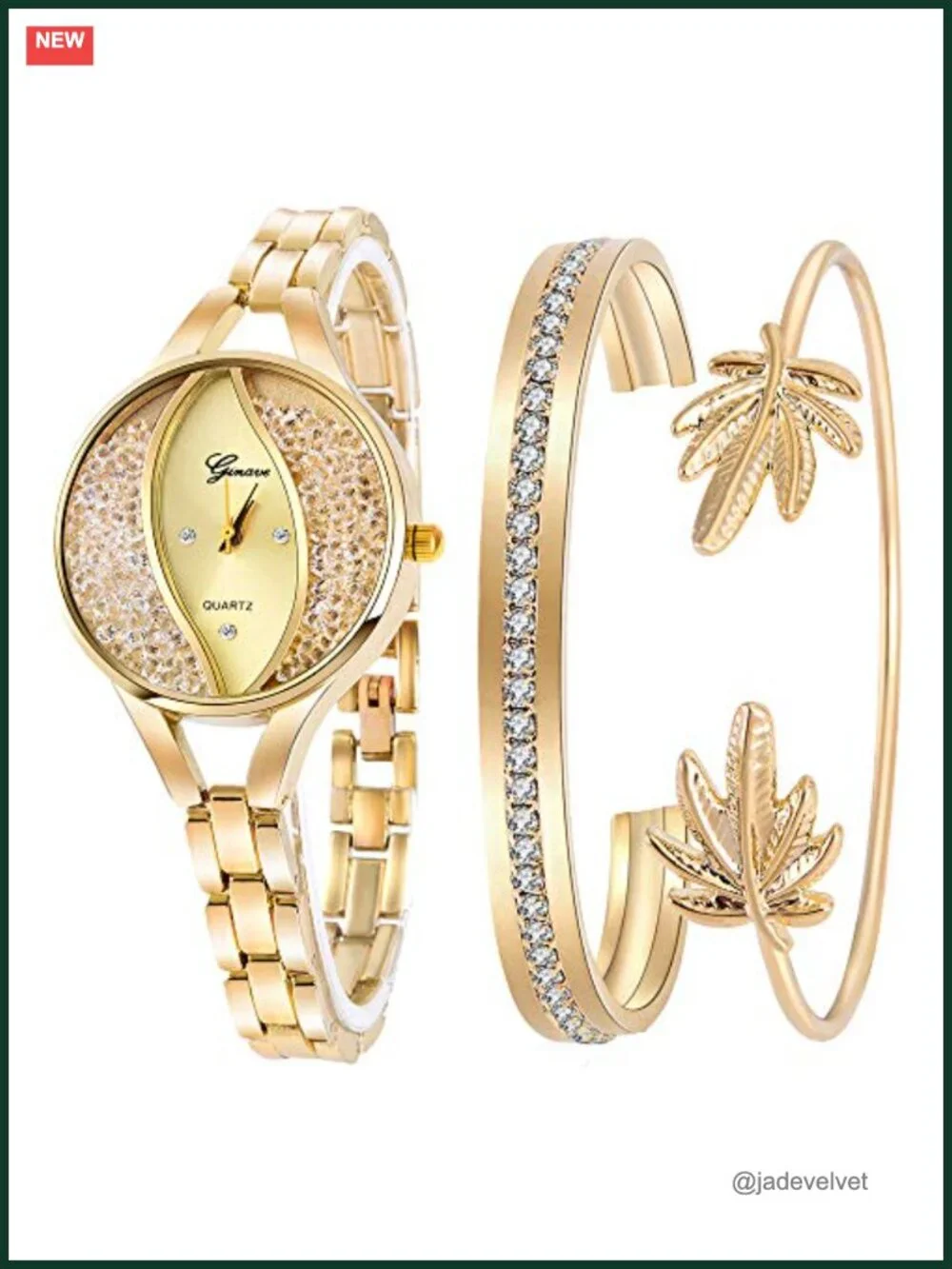 Women's Quartz Wristwatch with Rhinestone & Diamond Bracelets, Alloy Case,